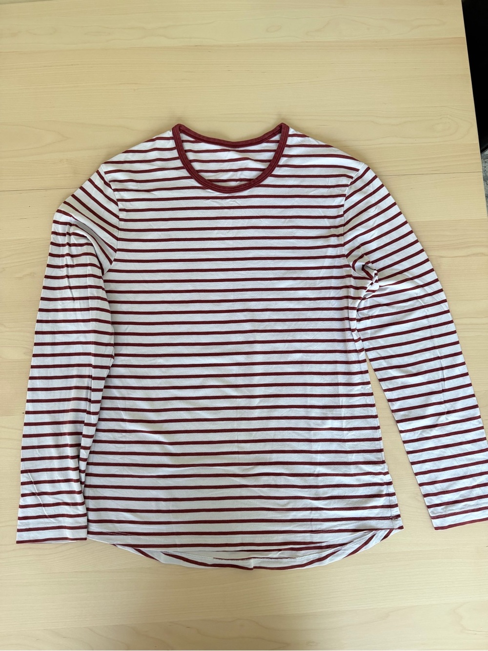 Women's lululemon Long-Sleeve Stripe Crewneck Top - Red/White